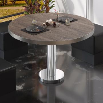BML | Sofabord til bistro | Ø:H 70 x 39 cm | Light Wenge / Rustfritt stål