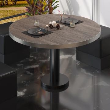 BML | Low Bistro Table | Ø:H 80 x 39 cm | Light Wenge / Black