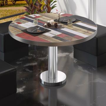 BML | Low Bistro Table | Ø:H 70 x 39 cm | Vintage-Coloured / Stainless Steel