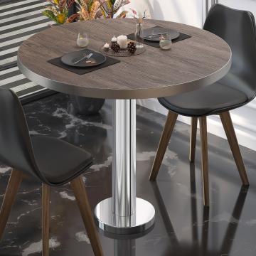 BML | Bistro Table | Ø:H 80 x 75 cm | Light wenge / stainless steel | Round