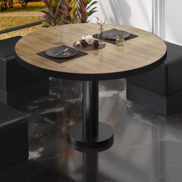 BML | Low Bistro Table | Ø:H 70 x 39 cm | Oak / Black