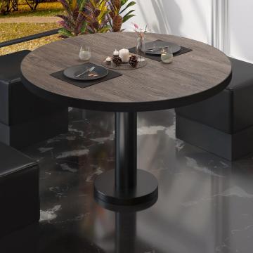 BML | Low Bistro Table | Ø:H 70 x 39 cm | Light Wenge / Black