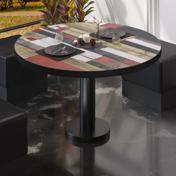 BML | Low Bistro Table | Ø:H 80 x 39 cm | Vintage-Coloured / Black