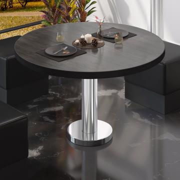 BML | Low Bistro Table | Ø:H 70 x 39 cm | Wenge / stainless steel