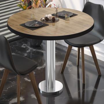 BML | Bistro Table | Ø:H 70 x 75 cm | Oak / stainless steel | Round