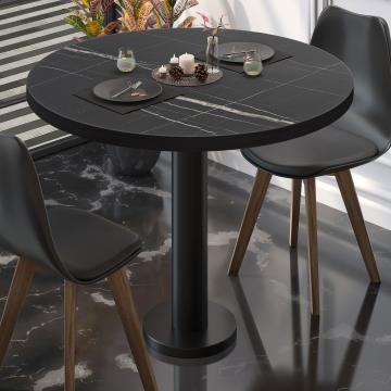 BML | Bistro Table | Ø:H 70 x 75 cm | Black Marble / Black | Round