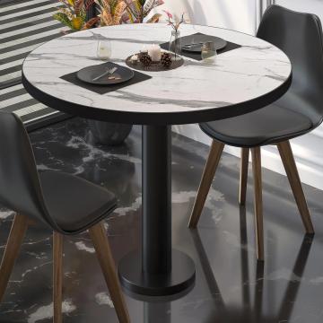 BML | Bistro Table | Ø:H 70 x 75 cm | White marble / black | Round