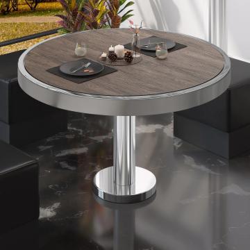 BML | Low Bistro Table | Ø:H 50 x 41 cm | Light wenge / stainless steel