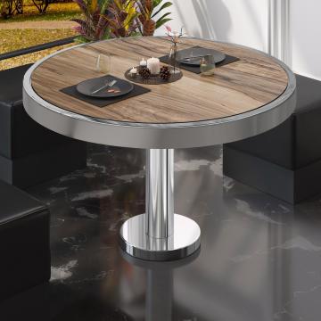 BML | Restaurang loungebord | Ø:H 60 x 41 cm | Sheesham / Rostfritt stål
