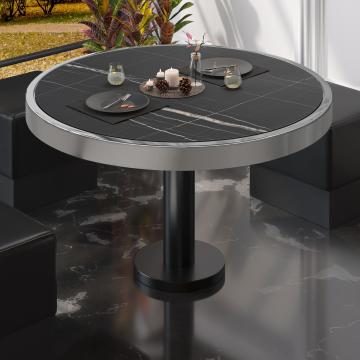 BML | Bistro Lounge Table | Ø60xH41cm | Black Marble/ Black