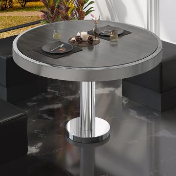BML | Low Bistro Table | Ø:H 80 x 41 cm | Wenge / stainless steel