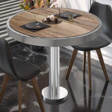 BML | Bistro Table | Ø:H 80 x 77 cm | Sheesham / stainless steel | Round