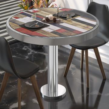 BML | Bistro Table | Ø:H 80 x 77 cm | Vintage coloured / stainless steel | Round