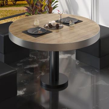 BML | Low Bistro Table | Ø:H 50 x 41 cm | Oak / Black