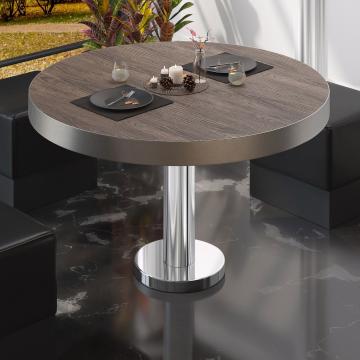 BML | Low Bistro Table | Ø:H 50 x 41 cm | Light wenge / stainless steel