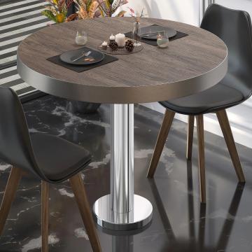 BML | Bistro table | Ø:H 50 x 77 cm | Light wenge / stainless steel | Round