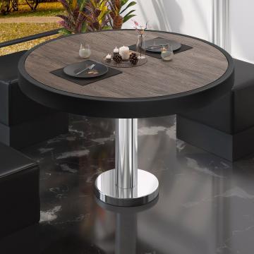 BML | Low Bistro Table | Ø:H 80 x 41 cm | Light wenge / stainless steel