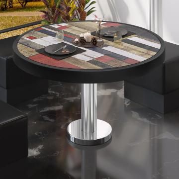 BML | Low Bistro Table | Ø:H 80 x 41 cm | Vintage-Coloured / Stainless Steel