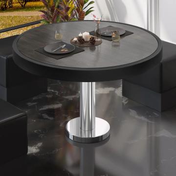 BML | Low Bistro Table | Ø:H 80 x 41 cm | Wenge / stainless steel
