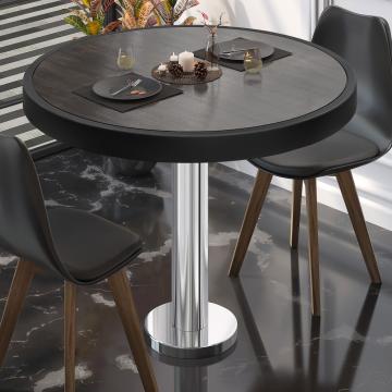 BML | Bistro Table | Ø:H 80 x 77 cm | Wenge / stainless steel | Round