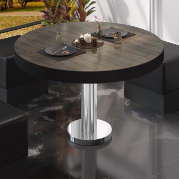 BML | Low Bistro Table | Ø:H 80 x 41 cm | Light wenge / stainless steel