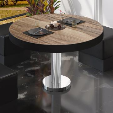 BML | Low Bistro Table | Ø:H 60 x 41 cm | Sheesham / Stainless steel