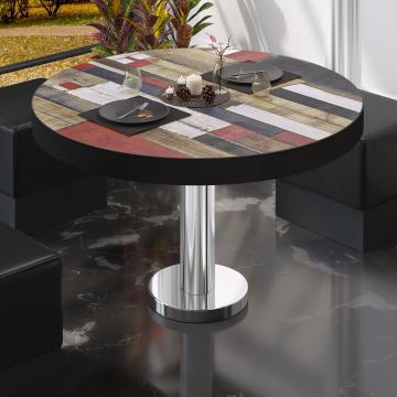 BML | Low Bistro Table | Ø:H 60 x 41 cm | Vintage-Coloured / Stainless Steel
