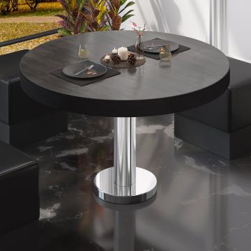 BML | Low Bistro Table | Ø:H 70 x 41 cm | Wenge / stainless steel