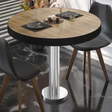 BML | Bistro Table | Ø:H 80 x 77 cm | Oak / stainless steel | Round