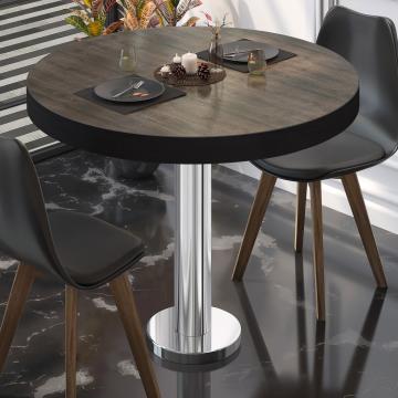 BML | Bistro Table | Ø:H 80 x 77 cm | Light wenge / stainless steel | Round