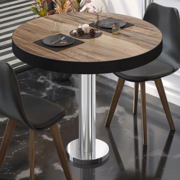 BML | Bistro Table | Ø:H 70 x 77 cm | Sheesham / stainless steel | Round