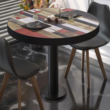 BML | Bistro table | Ø:H 50 x 77 cm | Vintage Colourful / Black | Round