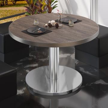 BN | Low Bistro Table | Ø:H 60 x 36 cm | Light wenge / stainless steel