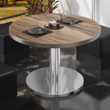 BN | Sofabord til bistro | Ø:H 70 x 36 cm | Sheesham / Rustfritt stål