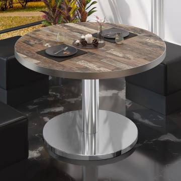 BN | Low Bistro Table | Ø:H 70 x 36 cm | Vintage Old / Stainless Steel