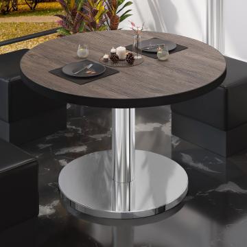 BN | Sofabord til bistro | Ø:H 70 x 36 cm | Light Wenge / Rustfritt stål