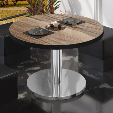 BN | Low Bistro Table | Ø:H 50 x 36 cm | Sheesham / Stainless steel