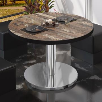 BN Bistro Lounge Table | Ø70xH36cm | Vintage Old/ Stainless Steel