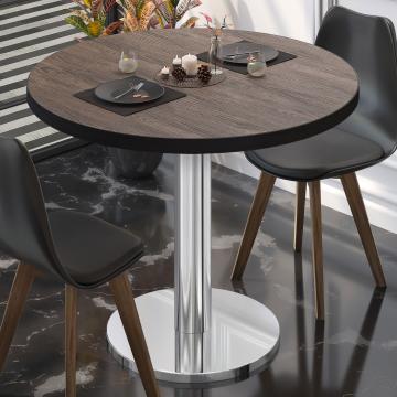 BN | Bistro Table | Ø:H 50 x 72 cm | Light wenge / stainless steel | Round