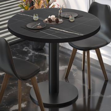 BN | Bistro Table | Ø:H 50 x 72 cm | Black Marble / Black | Round