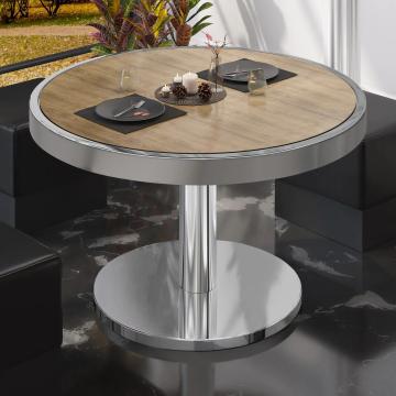 BN | Low Bistro Table | Ø:H 80 x 36 cm | Oak / Black