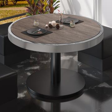 BN | Low Bistro Table | Ø:H 80 x 36 cm | Light Wenge / Black