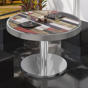 BN | Low Bistro Table | Ø:H 80 x 36 cm | Vintage-Coloured / Stainless Steel