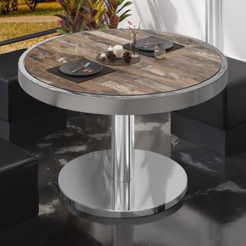 BN | Low Bistro Table | Ø:H 50 x 36 cm | Vintage Old / Stainless Steel