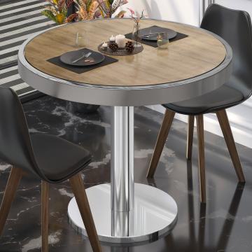 BN | Bistro Table | Ø:H 50 x 72 cm | Oak / stainless steel | Round