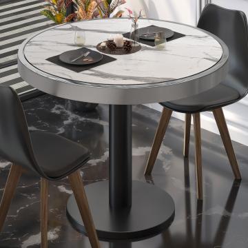 BN | Bistro Table | Ø:H 70 x 72 cm | White marble / black | Round