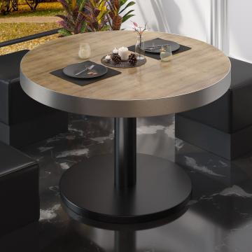 BN | Low Bistro Table | Ø:H 50 x 36 cm | Oak / Black
