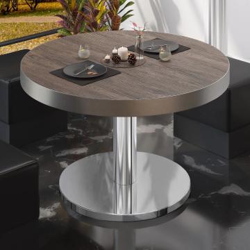 BN | Low Bistro Table | Ø:H 80 x 36 cm | Light wenge / stainless steel