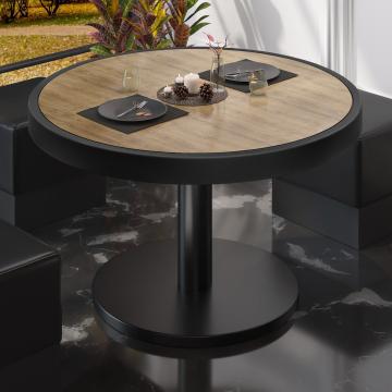 BN | Low Bistro Table | Ø:H 70 x 36 cm | Oak / Black