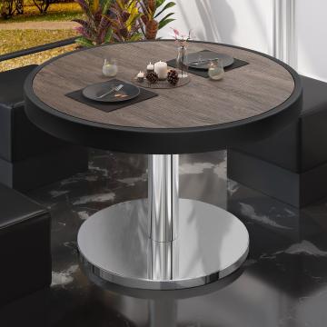 BN | Low Bistro Table | Ø:H 70 x 36 cm | Light wenge / stainless steel